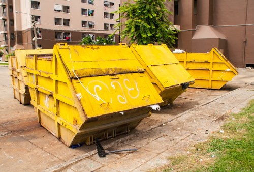 Front of a commercial waste collection vehicle near business premises